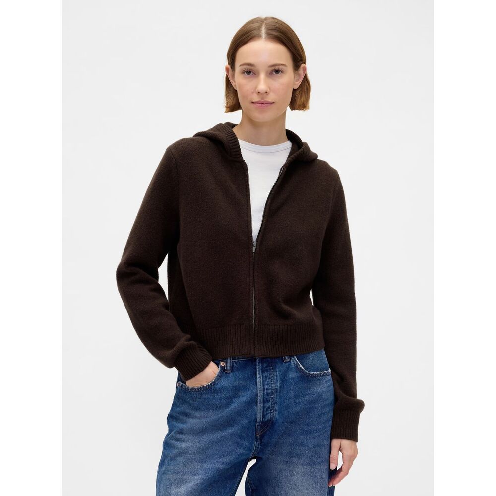 Gap Womens Hoodie CashSoft Zip Cropped Sweater XS